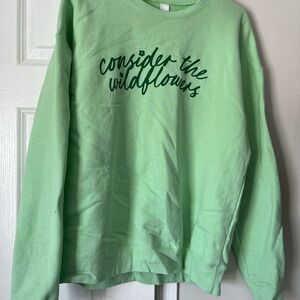 Consider the Wildflowers Green Crew Neck Sweater